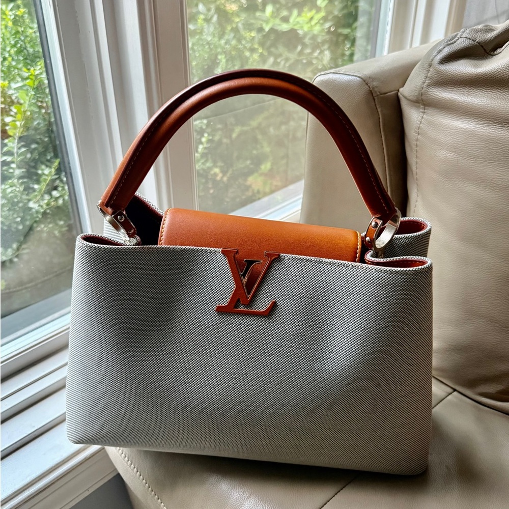 SOLD Louis Vuitton Capucines MM Toile and Mateo Leather Limited Edition
